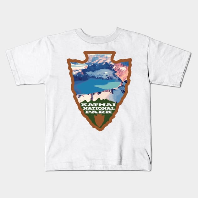 Katmai National Park and Preserve arrowhead Kids T-Shirt by nylebuss